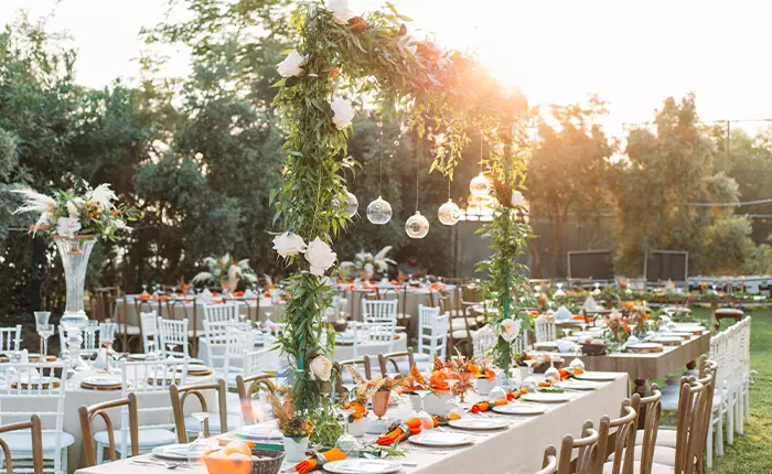 Bruiloft tafelsetting